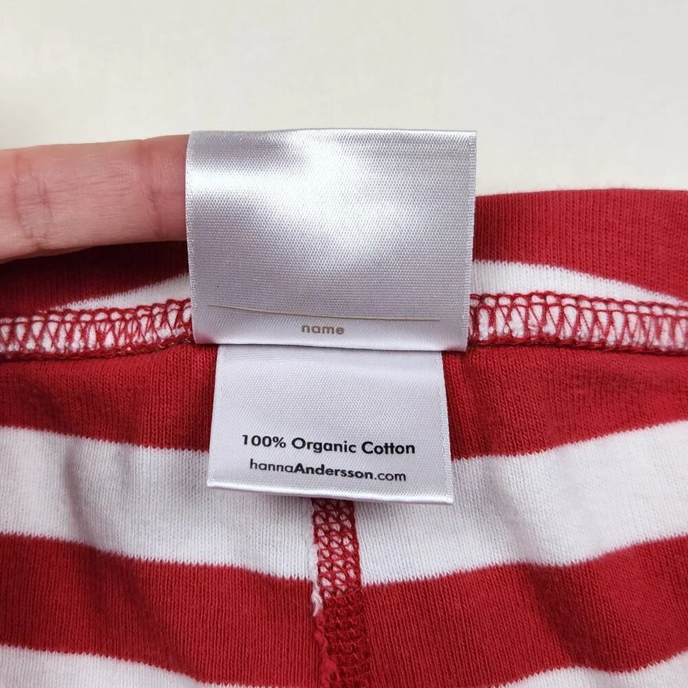 Hanna Andersson Red White Stripe Long John Pajama Pants sz US 5 110cm